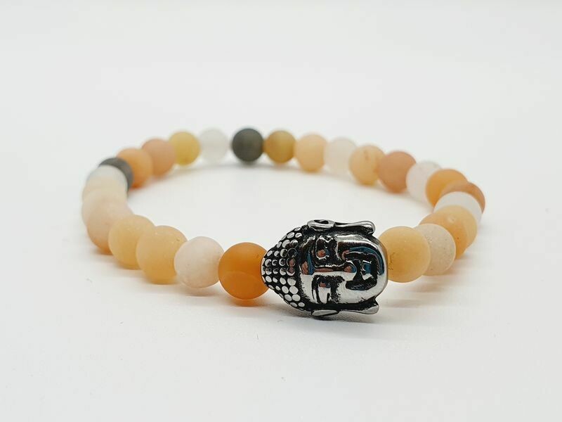 Bracelet Pierre de lune mat, 6 mm