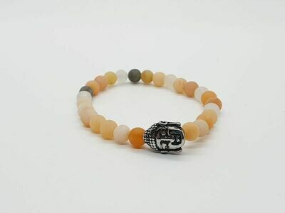 Bracelet Pierre de lune mat, 6 mm