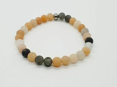 Bracelet Pierre de lune mat, 6 mm