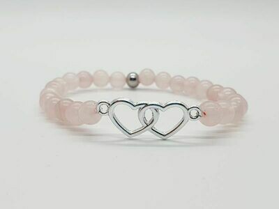 Bracelet quartz rose, 6 mm