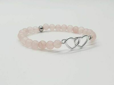 Bracelet quartz rose, 6 mm