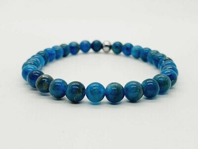 Bracelet Apatite bleu, 6 mm