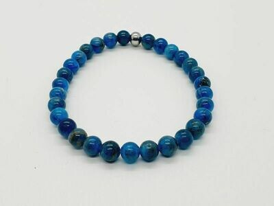 Bracelet Apatite bleu, 6 mm