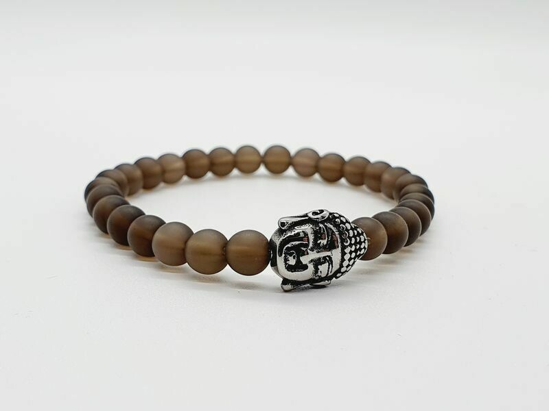 Bracelet Quartz fumé mat, 6 mm