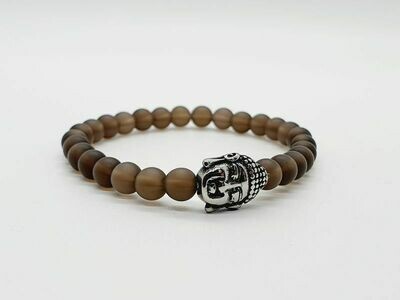 Bracelet Quartz fumé mat, 6 mm
