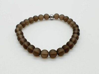 Bracelet Quartz fumé mat, 6 mm