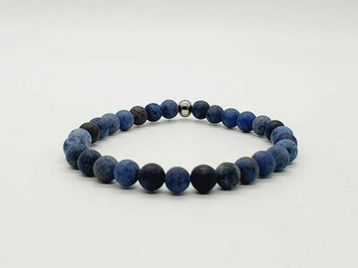 Bracelet Dumortierite mat, 6 mm