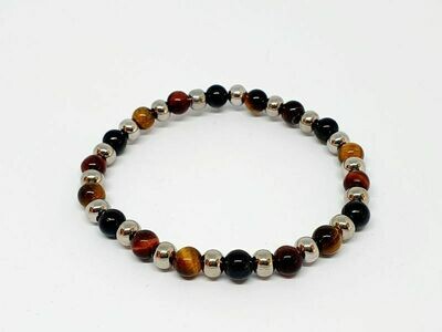 Bracelet oeil de faucon, oeil de taureau, et oeil de tigre, 6 mm