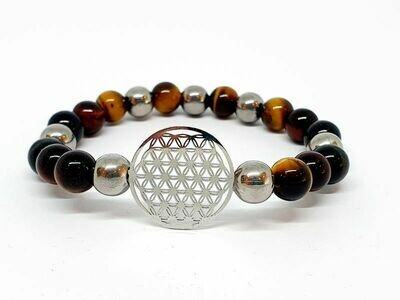 Bracelet œil de faucon, œil de taureau, et œil de tigre, 8 mm
