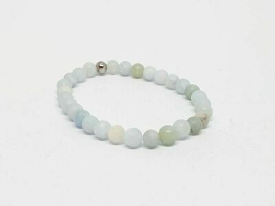 Bracelet Aigue Marine matte, 6 mm