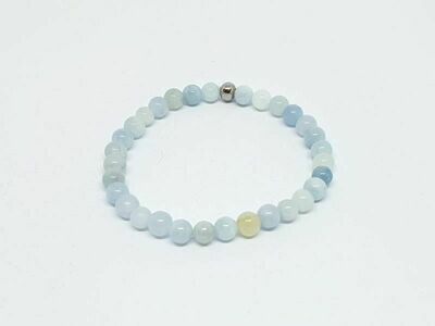 Bracelet Aigue Marine, 6 mm