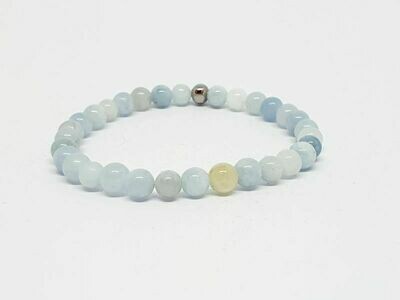 Bracelet Aigue Marine, 6 mm
