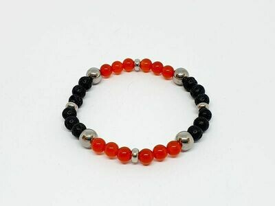 Bracelet Cornaline Traitée, 6 mm