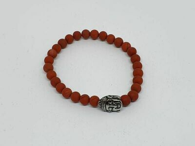 Bracelet Jaspe rouge mat, 6 mm