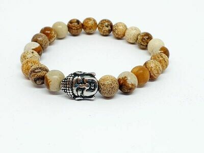 Bracelet Jaspe Paysage, 8 mm