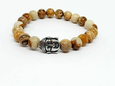 Bracelet Jaspe Paysage, 8 mm