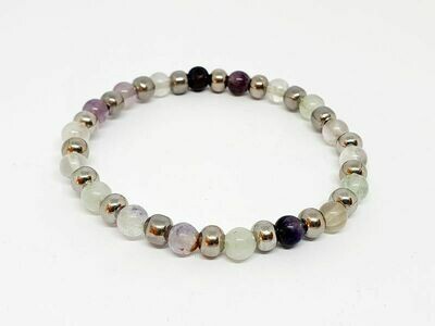 Bracelet Fluorite, 6 mm