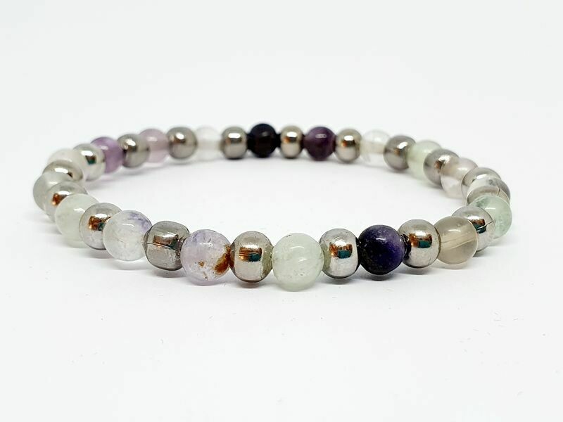 Bracelet Fluorite, 6 mm