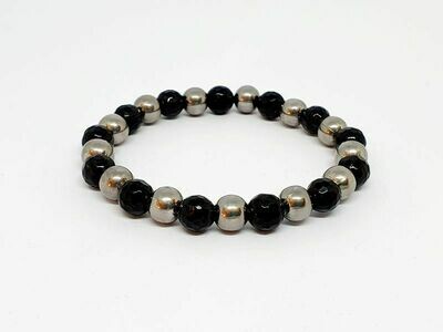 Bracelet tourmaline facetté, 8 mm