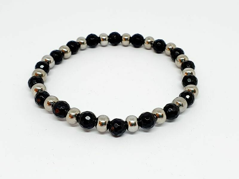 Bracelet Tourmaline facettée, 6 mm