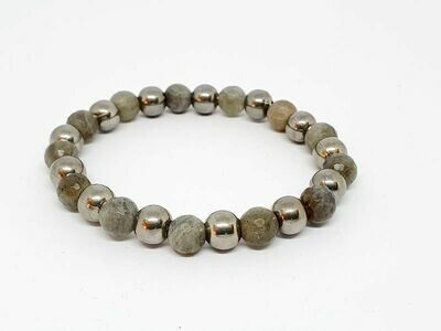 Bracelet Labradorite facettée, 8 mm