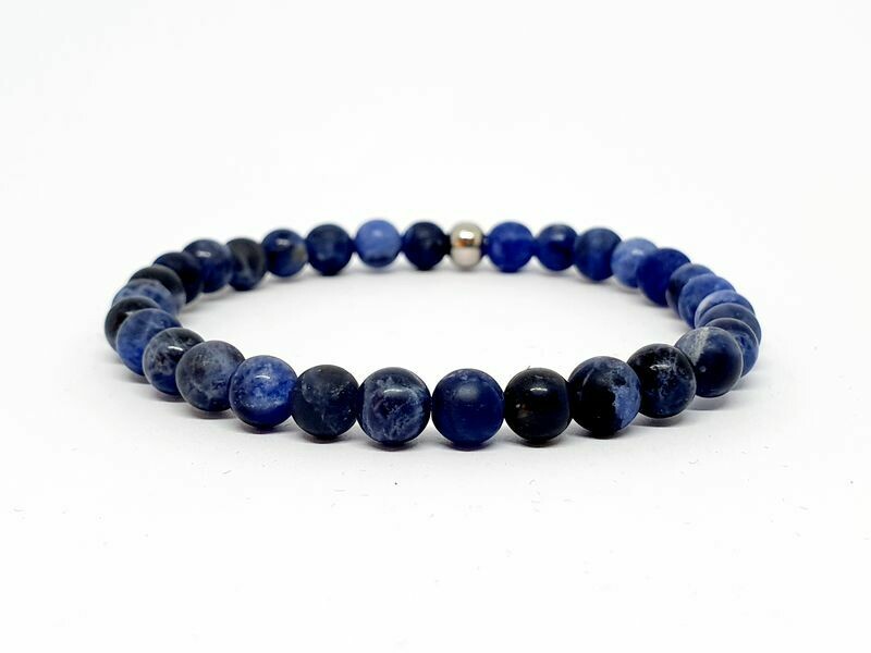 Bracelet sodalite matte et normale, 6 mm