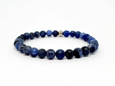 Bracelet sodalite matte et normale, 6 mm