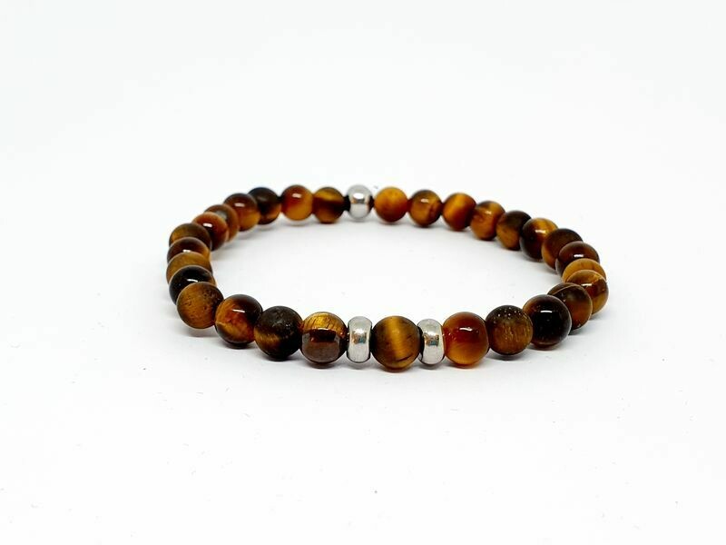 Bracelet œil de tigre mat et normal, 6 mm