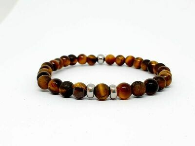 Bracelet œil de tigre mat et normal, 6 mm