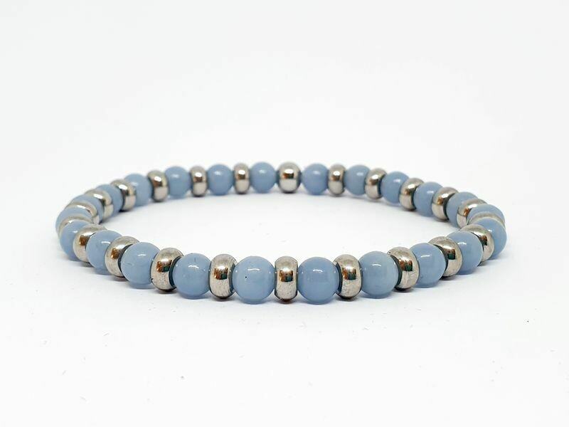 Bracelet angélite, 6 mm