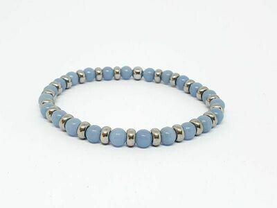 Bracelet angélite, 6 mm