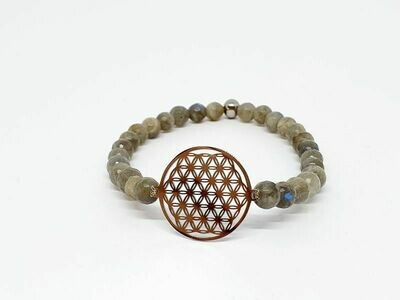 Bracelet labradorite facettée, 6 mm