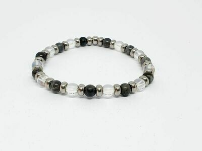 Bracelet Labradorite et Angel aura, 6 mm