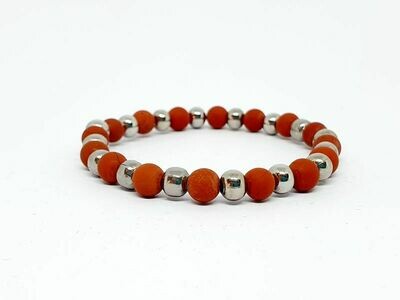 Bracelet Jaspe rouge mat, 6 mm