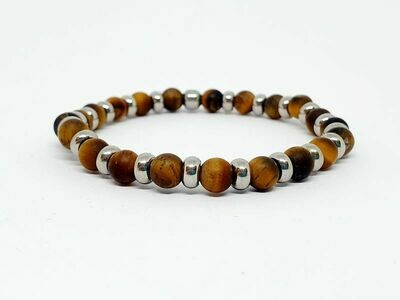 Bracelet œil de tigre mat, 6 mm
