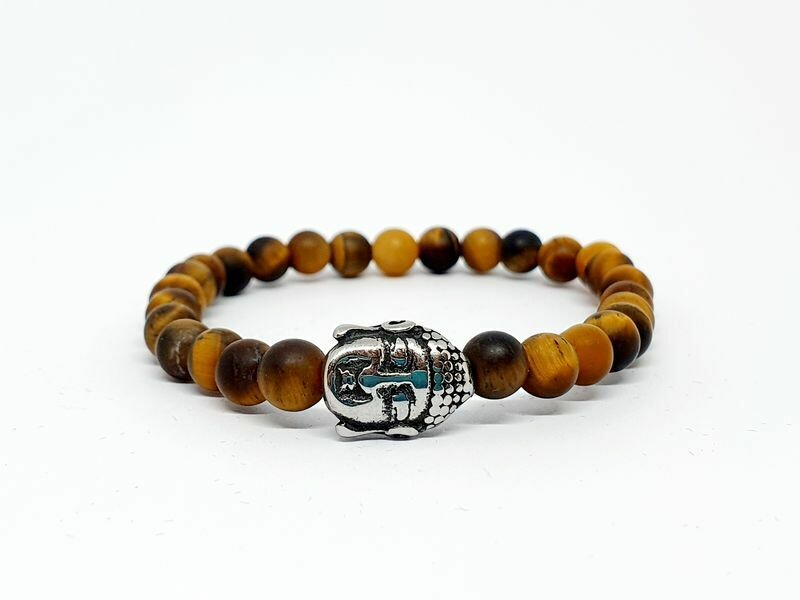 Bracelet oeil de tigre mat, 6 mm