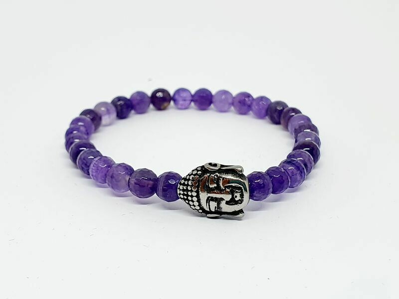Bracelet Améthyste facettée, 6 mm