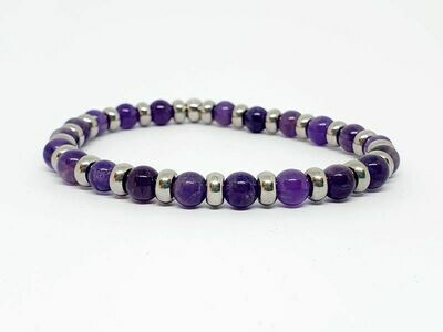 Bracelet Améthyste, 6 mm