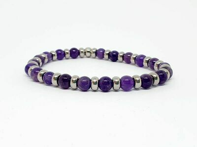 Bracelet Améthyste, 6 mm