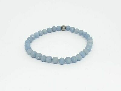 Bracelet angélite facettée, 6 mm
