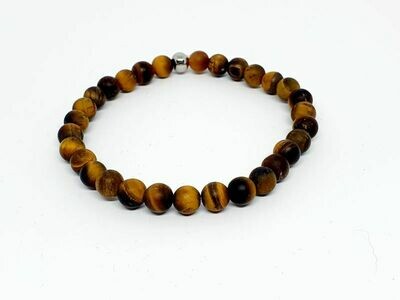 Bracelet œil de tigre mat, 6 mm