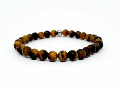 Bracelet œil de tigre mat, 6 mm