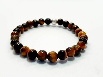 Bracelet œil de tigre, 6 mm