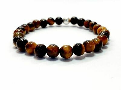 Bracelet œil de tigre, 6 mm