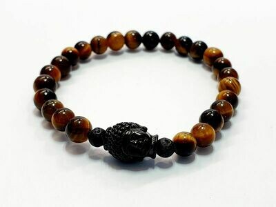 Bracelet œil de tigre, 6 mm