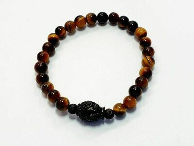 Bracelet œil de tigre, 6 mm