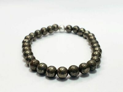 Bracelet pyrite, 6 mm