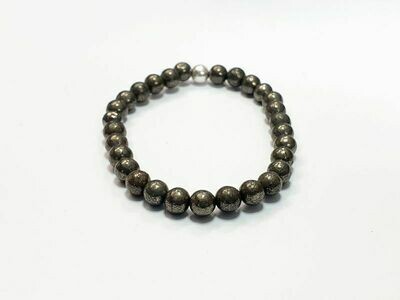 Bracelet pyrite, 6 mm