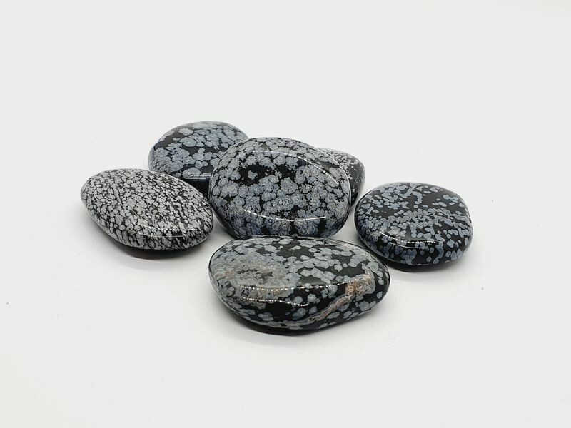 Galet Obsidienne flocon de neige