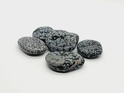 Galet Obsidienne flocon de neige